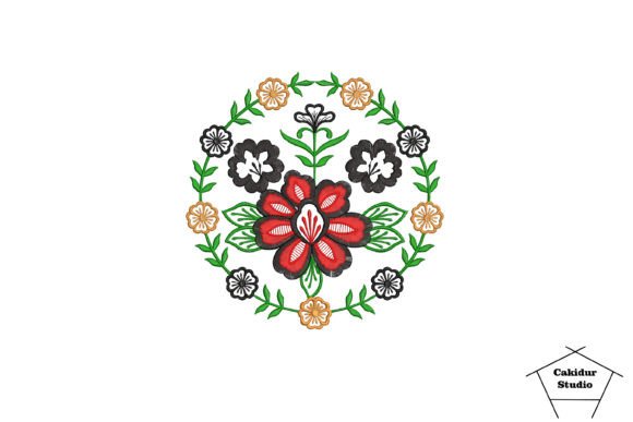 Circled Red Flower